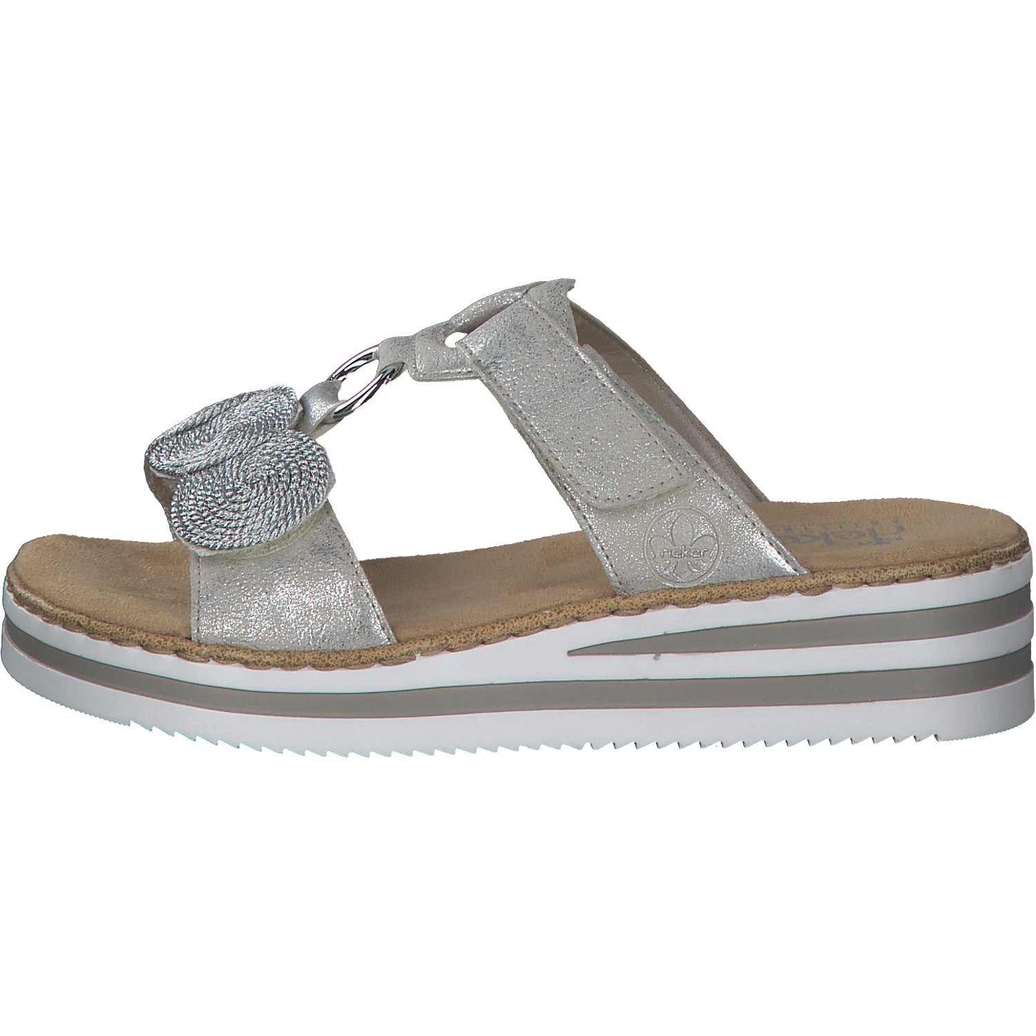 Rieker V02K3, Pantoletten & Badeschuhe, Damen, Silber