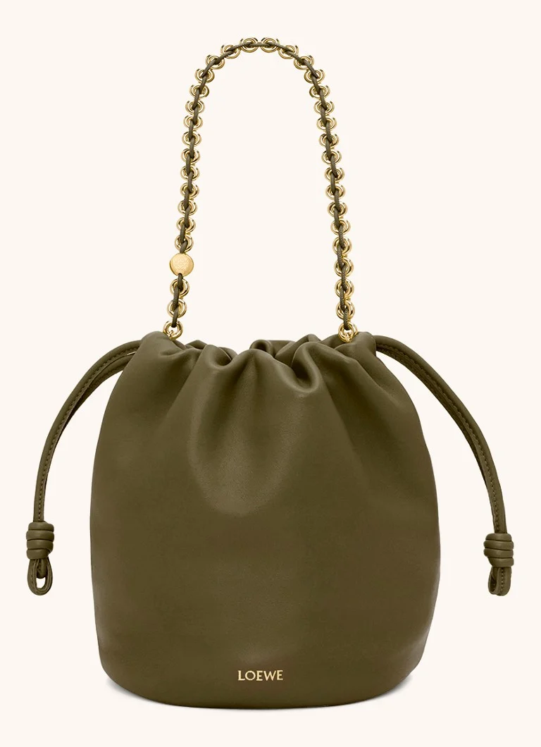 Τσάντα ώμου LOEWE Flamenco Purse Bucket από δέρμα αρνιού