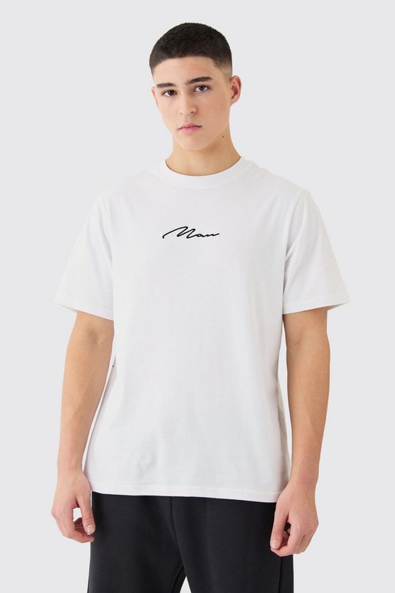 Man Signature Embroidered T-shirt