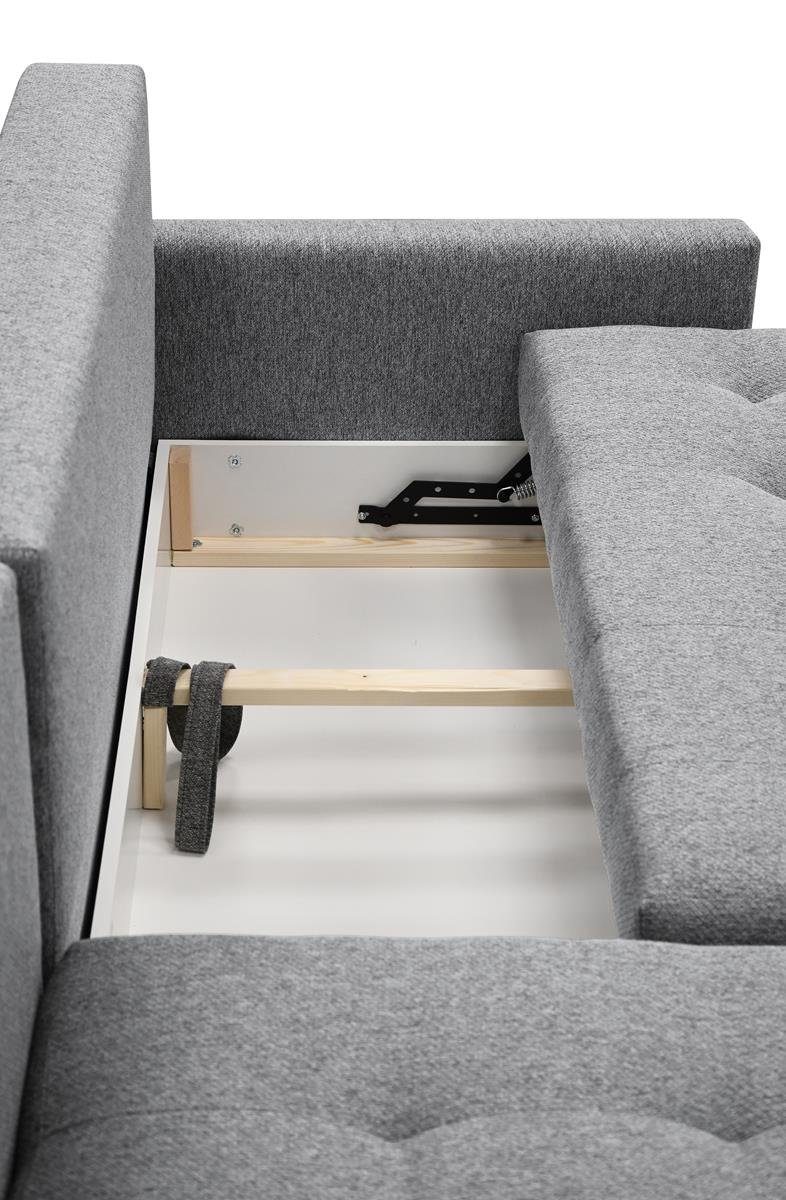 Beautysofa Polsterecke HALANT, Federkerns, Bettfunktion, links oder rechts montiebar, recycelten PET-Flaschen Material