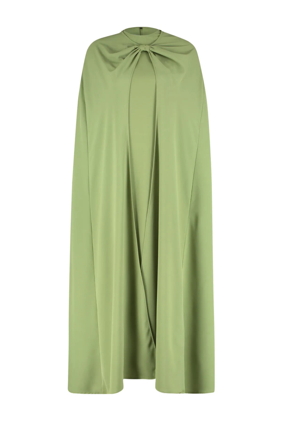 Trendyol Modest  Khakifarbenes gewebtes Kaftan-Abendkleid TCTSS24DB00000