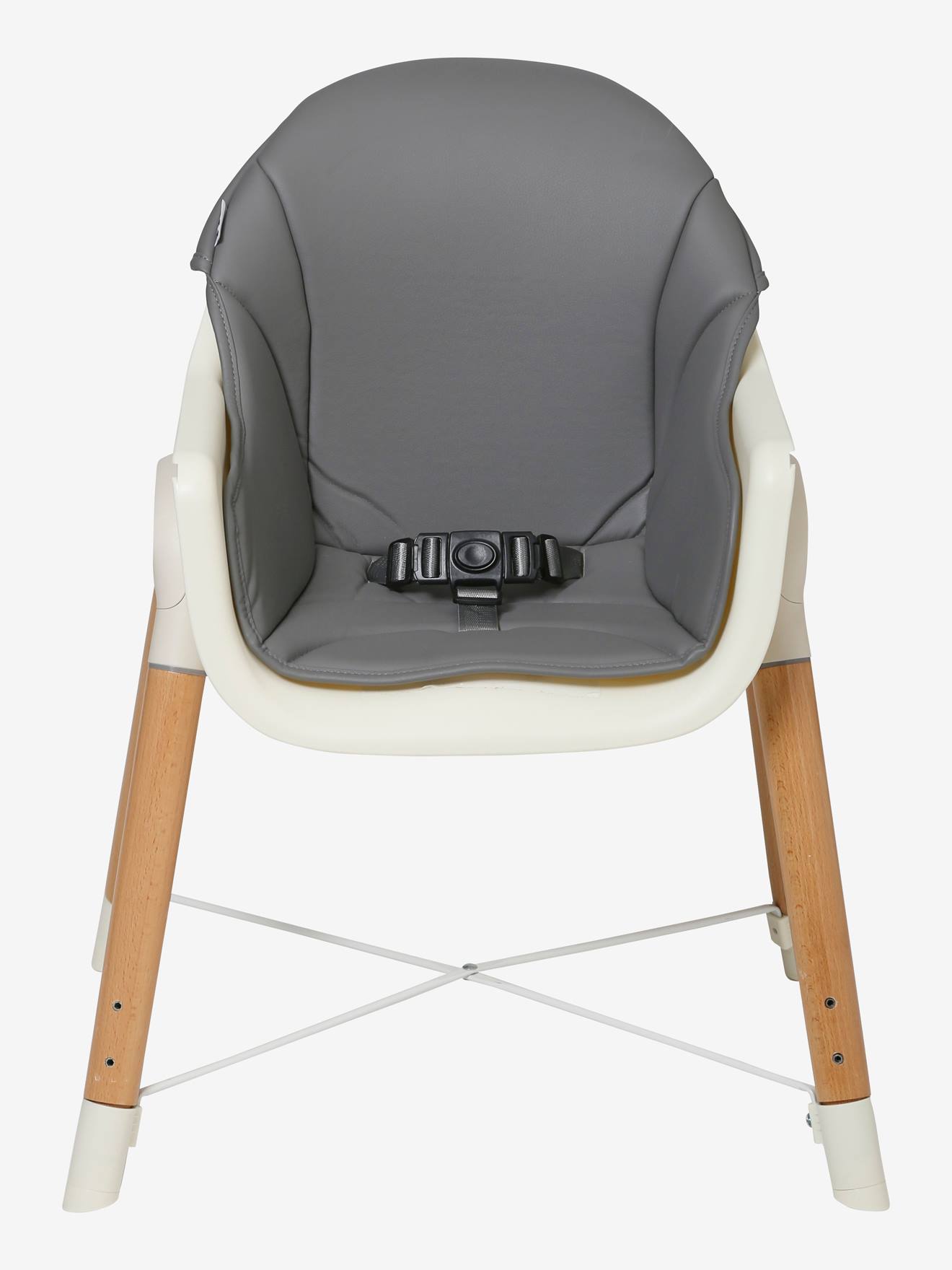 Chaise haute évolutive 2 hauteurs vertbaudet High & Low gris/bois