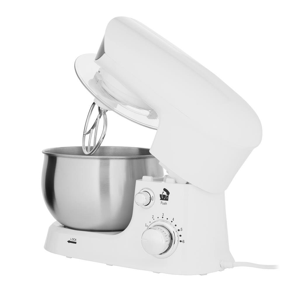 Adler Küchenmaschine AD 4226w, 1200,00 W, 3,00 l Schüssel, weiß Knetmaschine Planetarisches Rührwerk Knethaken Schneebesen