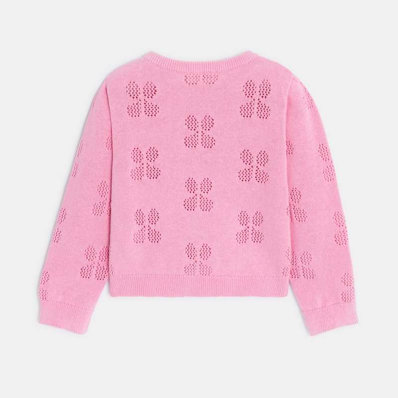 Cardigan bébé fille rose en tricot Catimini
