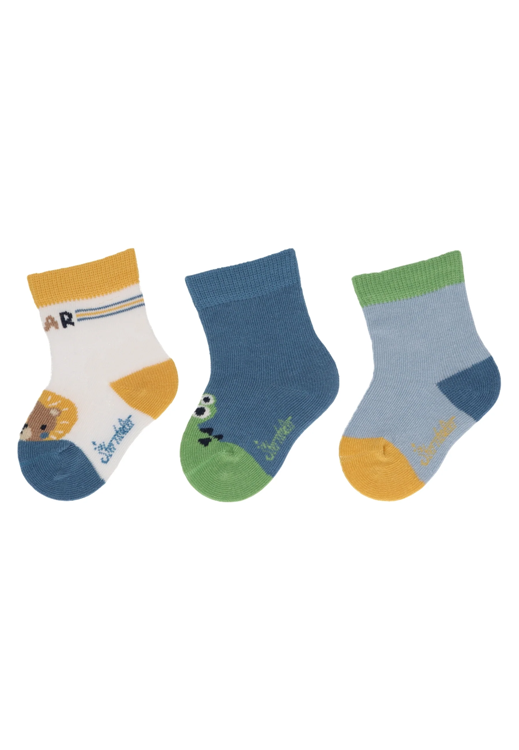 Socken im 3er Pack mit Motiv Löwe in versch. Farben