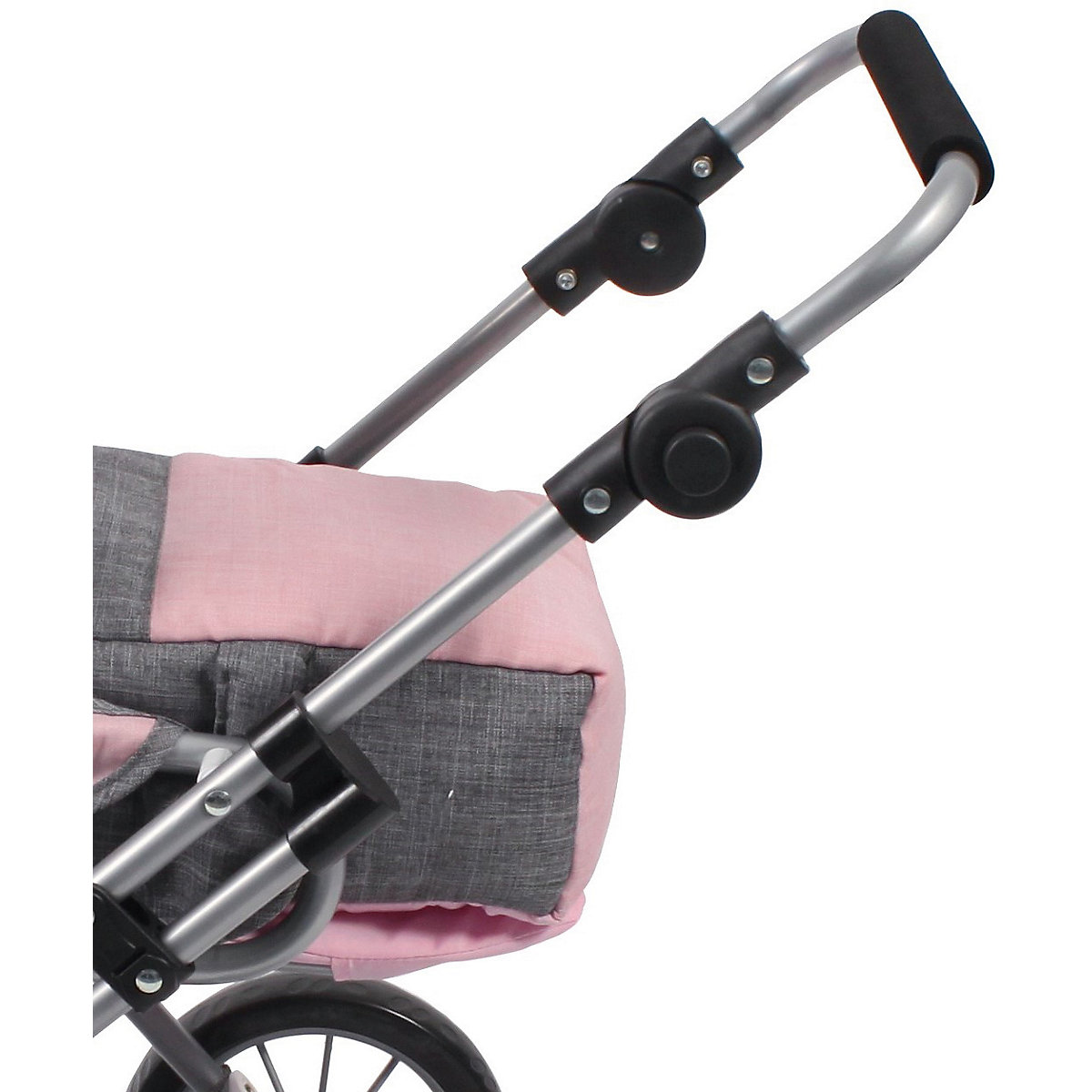 Kombi-Puppenwagen LENI, Melange grau-rosa
