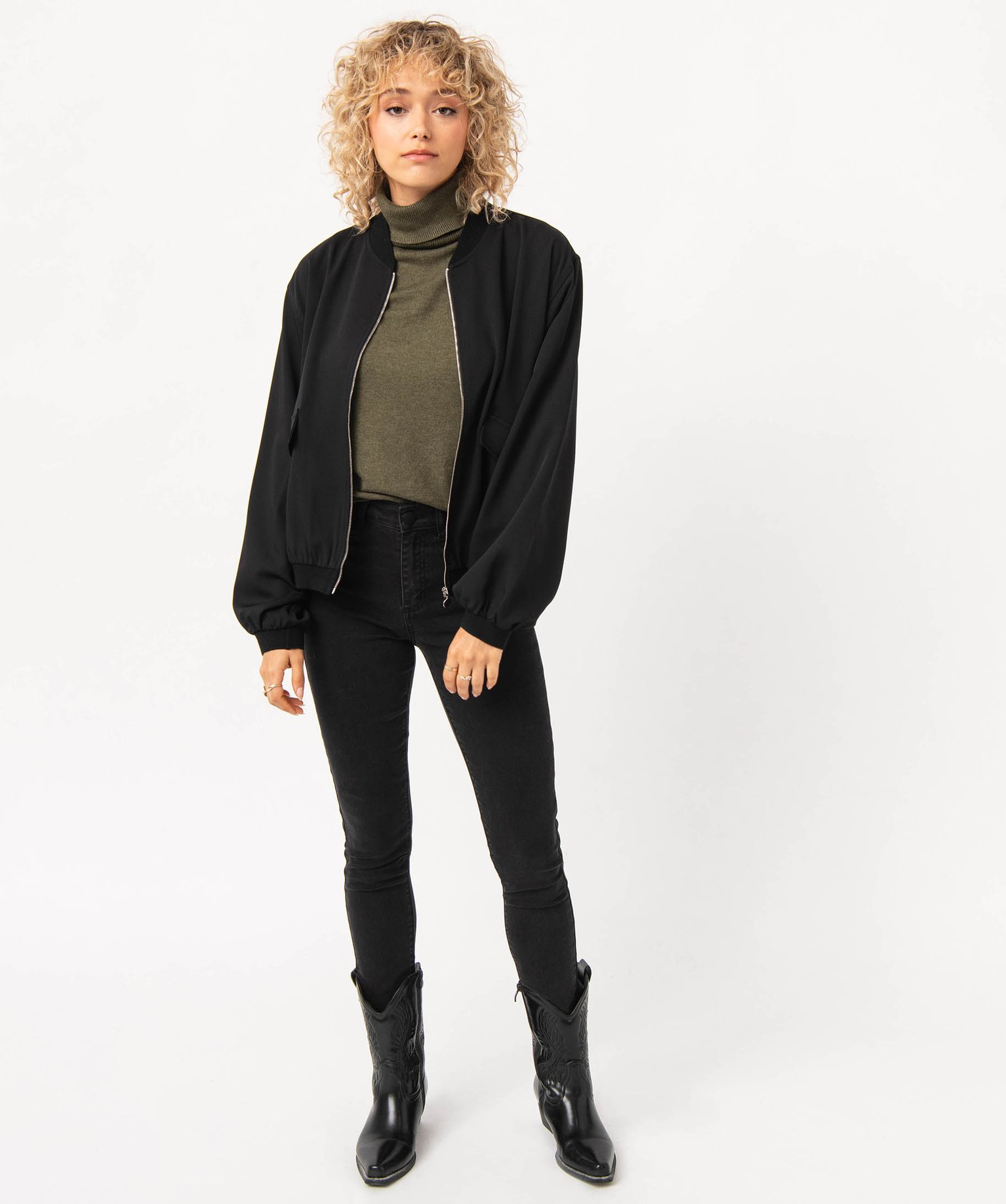 Chemise zippée faon blouson femme noir | GEMO