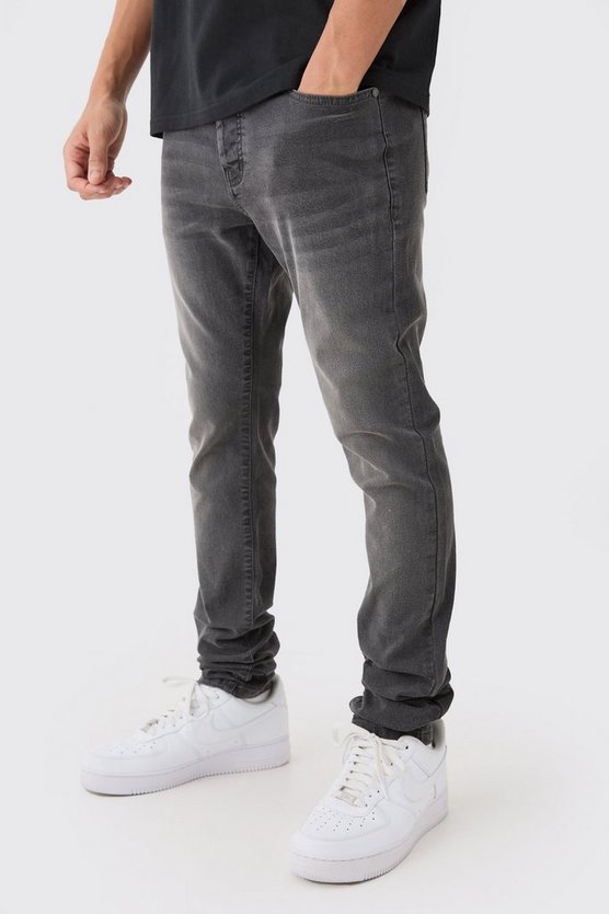 Skinny Stretch Jeans in Grau