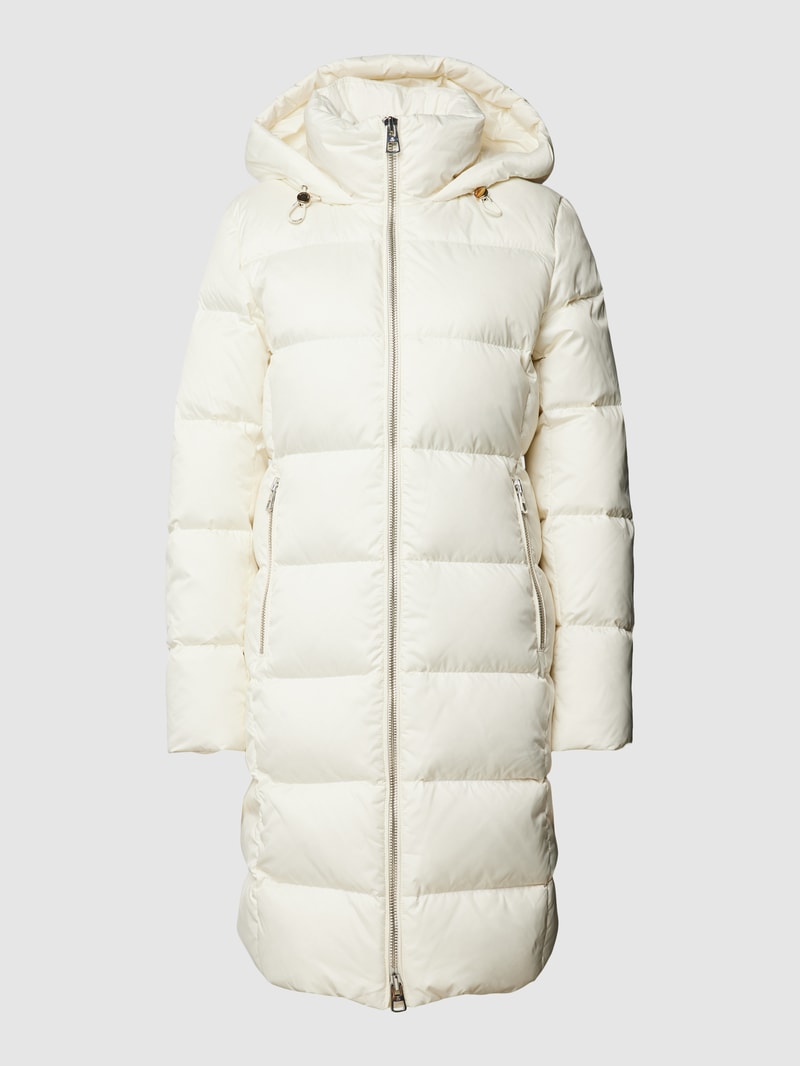 Daunenmantel mit Kapuze mit Tunnelzug in offwhite