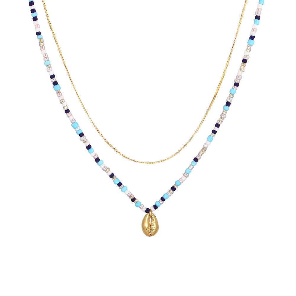 Elli Elli Collier Femmes Couche Coquillage Pendentif Perles de verre Coloré Été Trend  collier