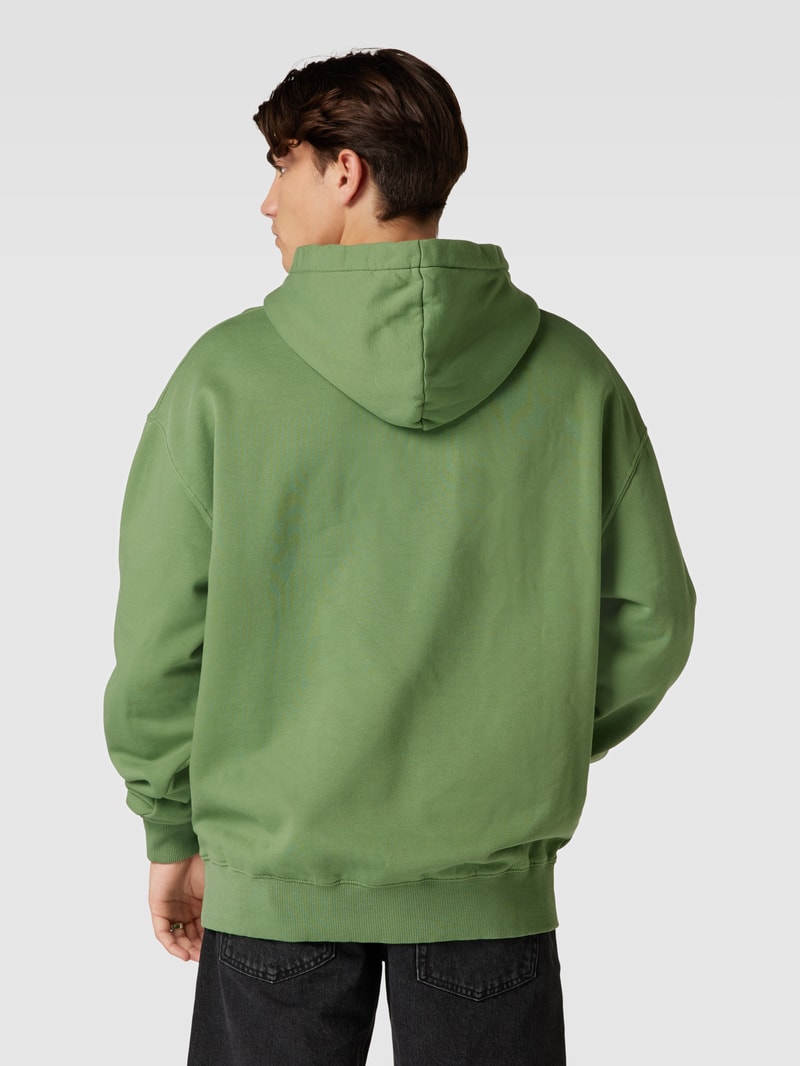 Oversized Hoodie mit Statement-Print Modell 'Kirk' in olivgrün