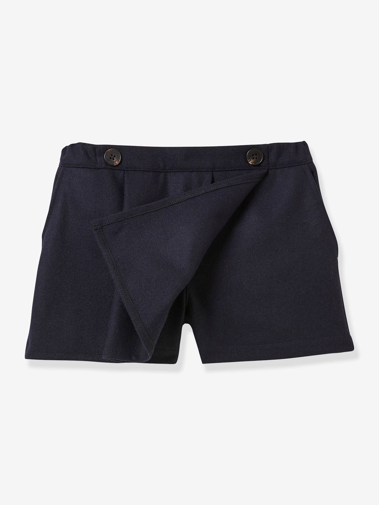 Jupe-short fille CYRILLUS en lainage encre