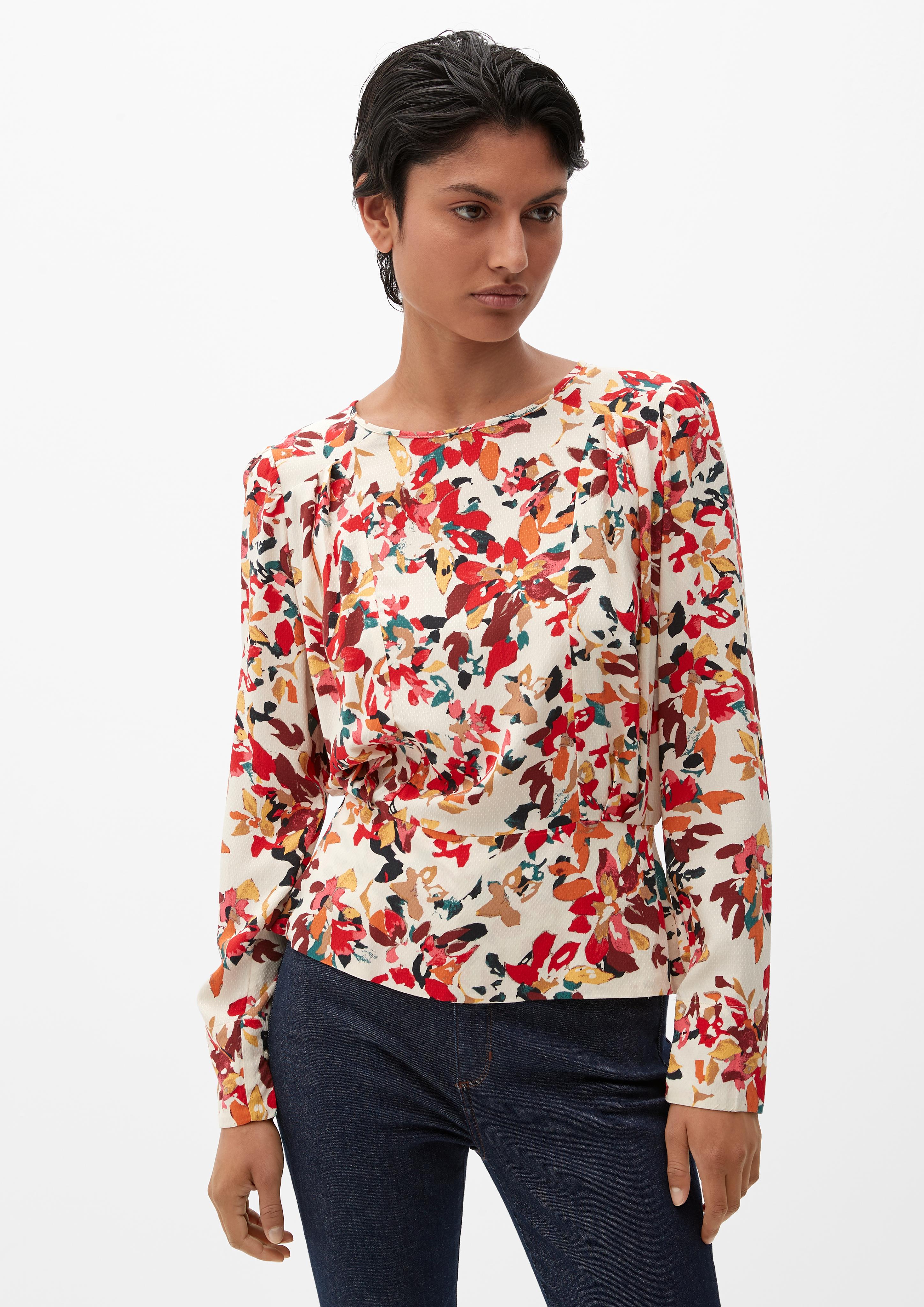 Musterbluse mit Smok-Detail  2120529-81A0
