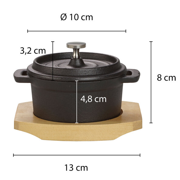 Mini-Kochtopf aus Gusseisen, 4er Set