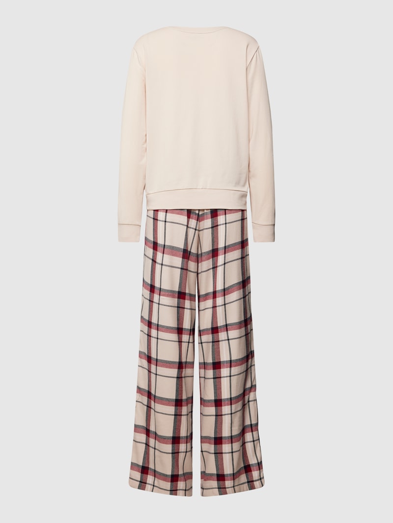 Set aus Pyjama und Hausschuhen in beige