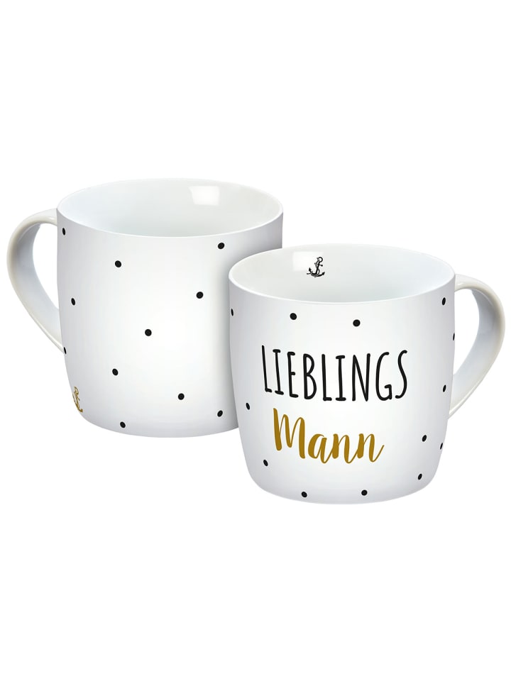 Geda Labels Tasse Lieblingsmann Punkte in Weiß - 300 ml günstig kaufen onesize