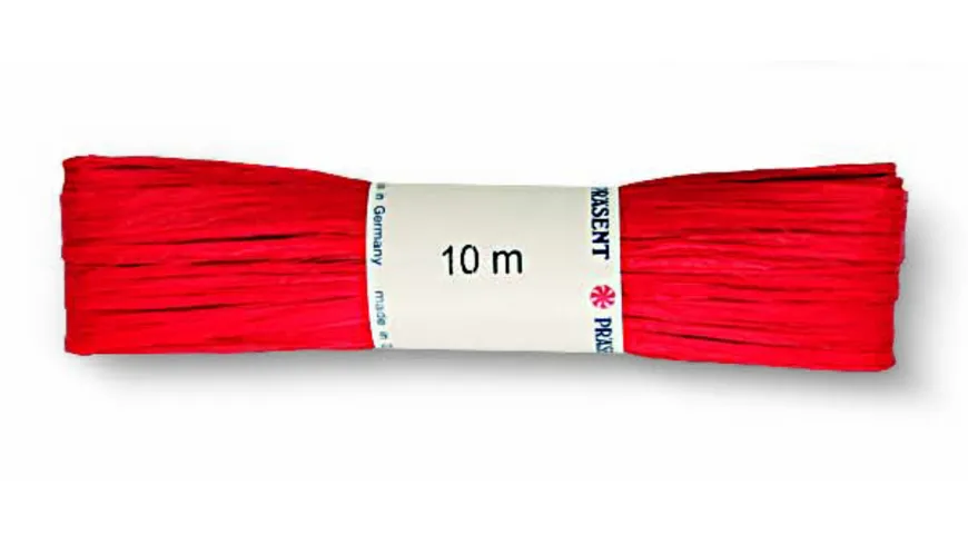 PRÄSENT Raffia Bastband Strängchen rot 10 m rot