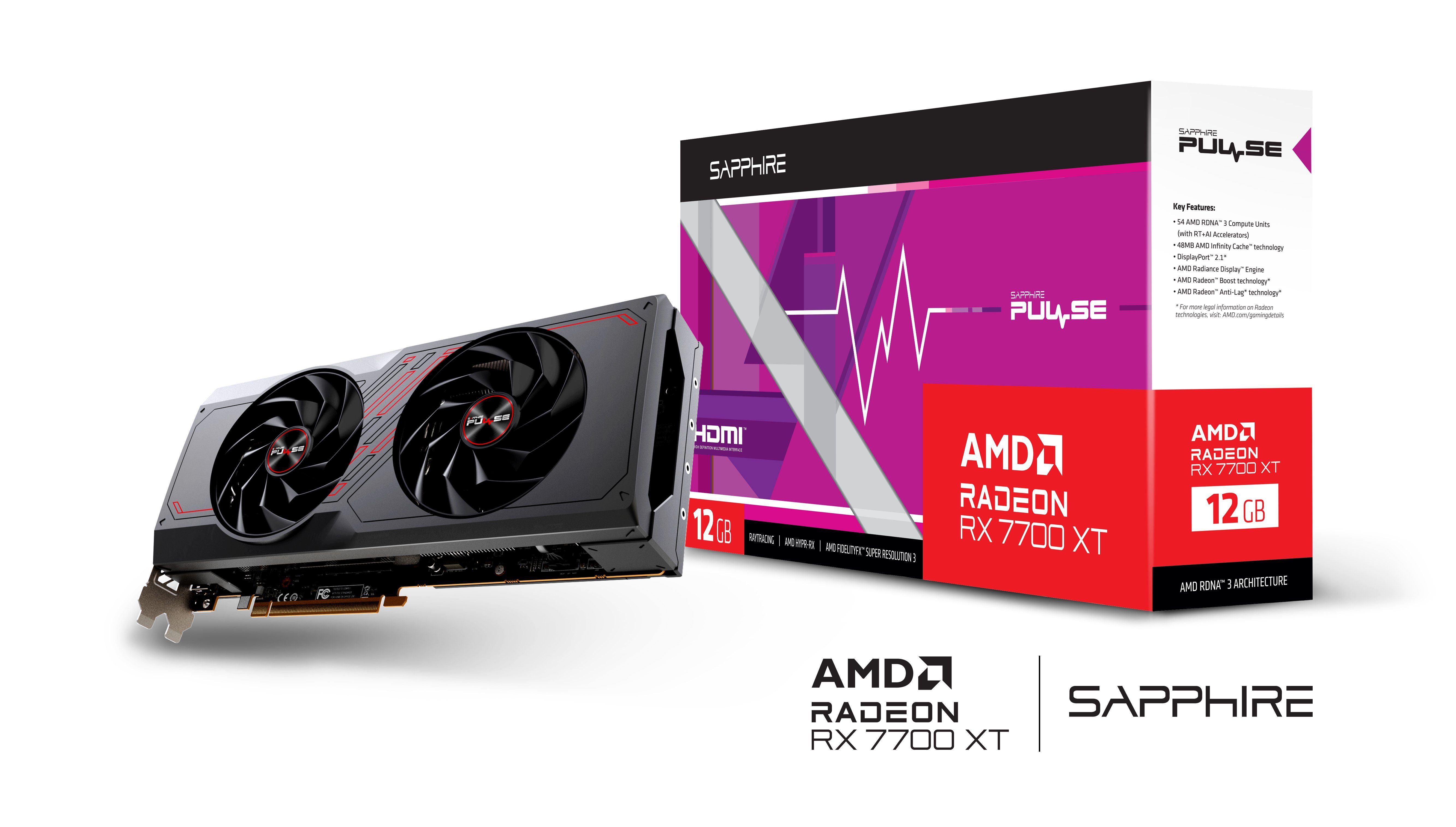 Sapphire Radeon RX 7700 XT PULSE GAMING 12G 12 GB HDMI Displayport Grafikkarte (12 GB)