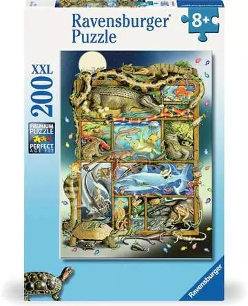 Kinderpuzzle ab 8 Jahren - Reptilien im Regal - 200 Teile