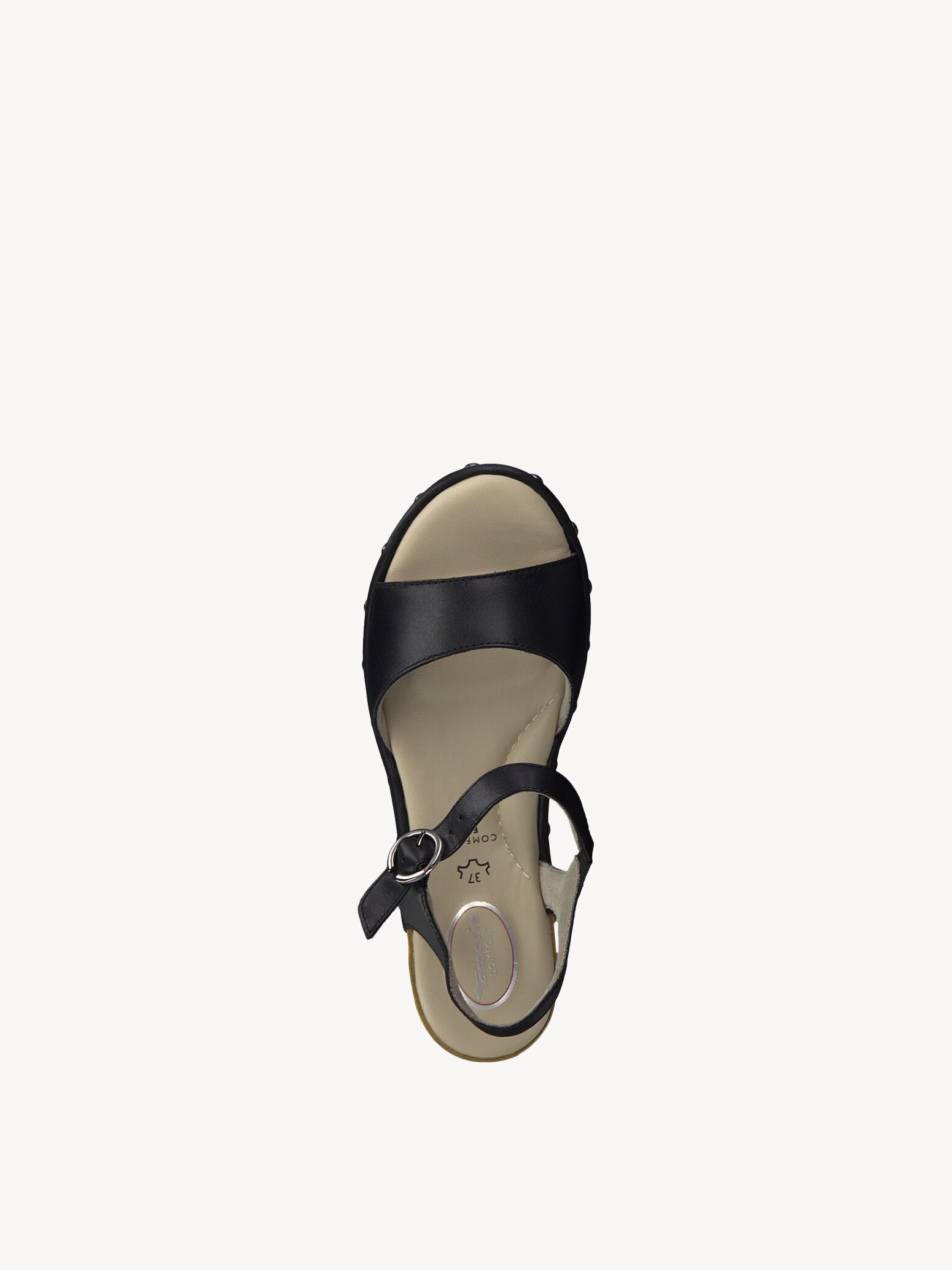 Sandale à talon en cuir - noir