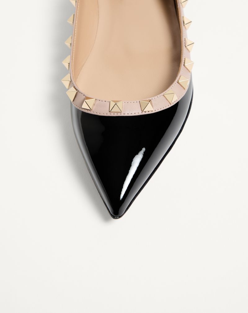 Bailarina de couro envernizado Rockstud