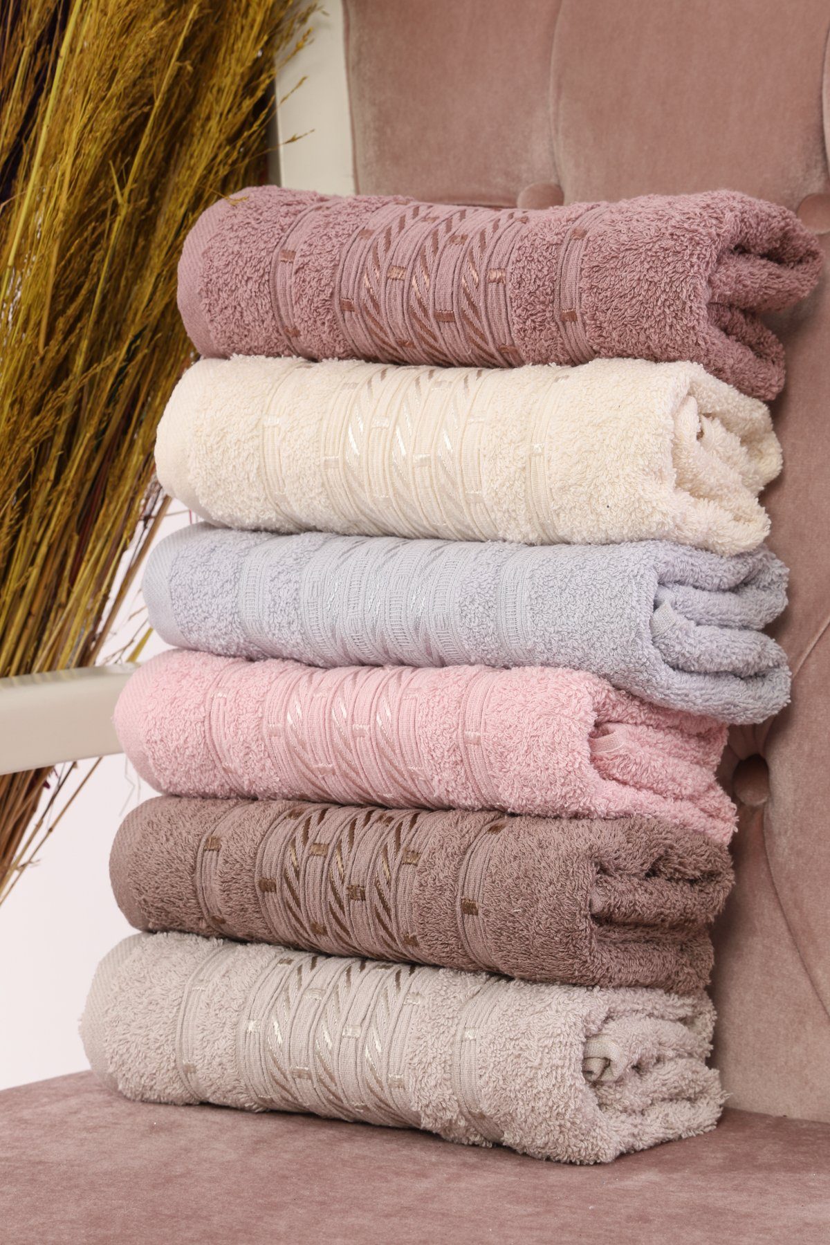 herémood Handtuch Set Küche- Hand- und Badetuch 6 er Set: Luxuriöse Komfort und Stil, (6-tlg)