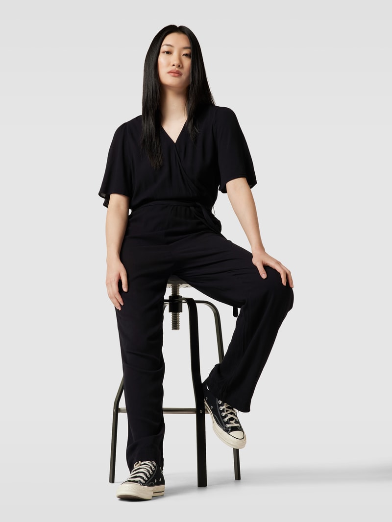 Jumpsuit mit V-Ausschnitt Modell 'Marrakech' in schwarz