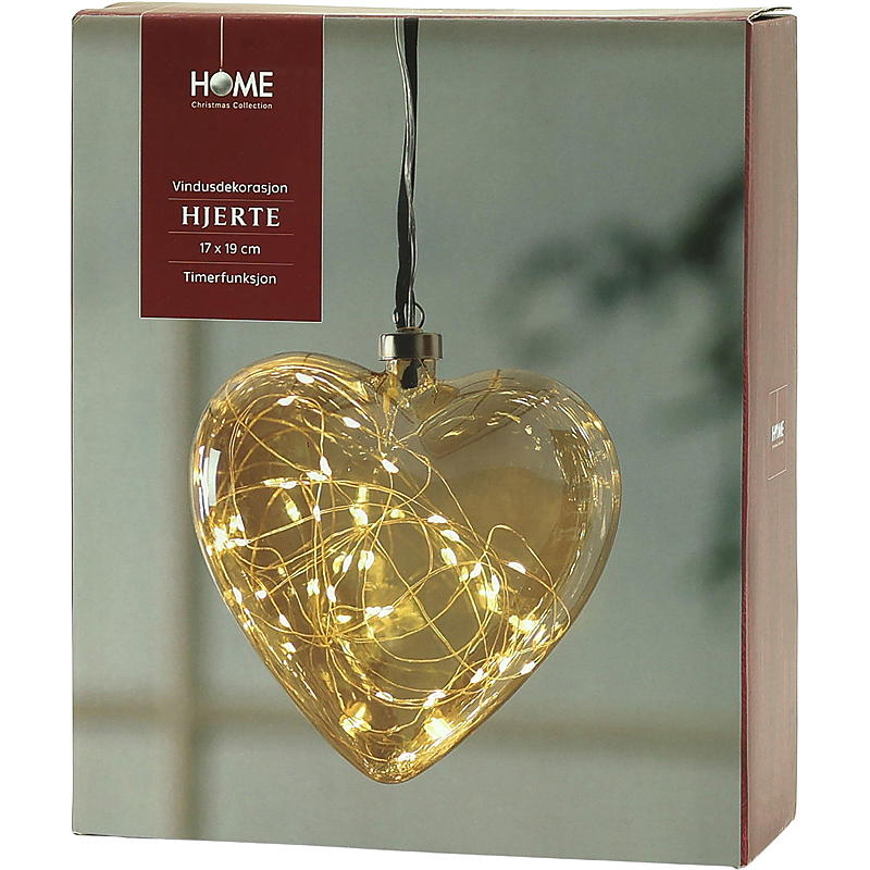 Home Glasshjerte glasshjerte 17,5x19 cm 30 LED
