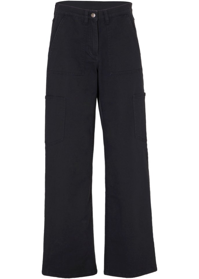 Weite Twillhose im Cargo-Look