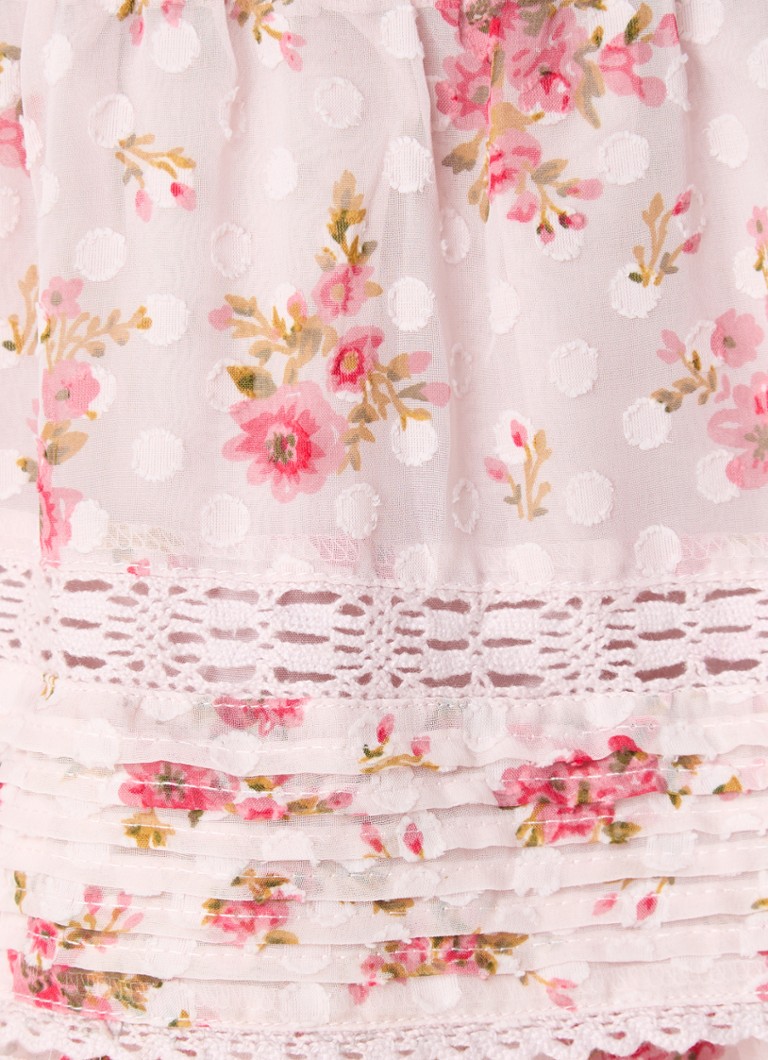 Minigonna a balze con stampa floreale Neo Noir Kenya Dreamy Rose