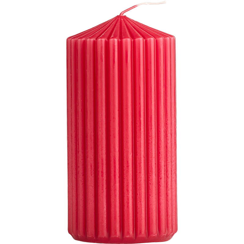 Kubbelys 12 cm ø 6 cm rillet 40 timer rød