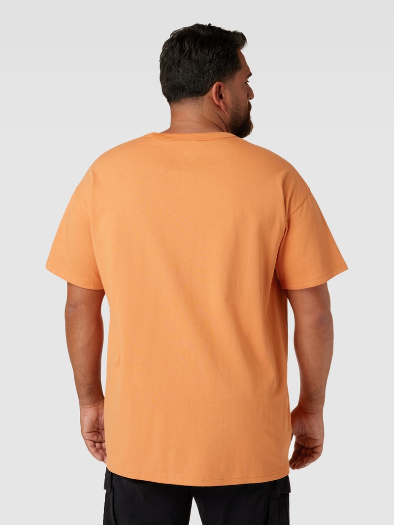 T-Shirt mit Label-Stitching in orange