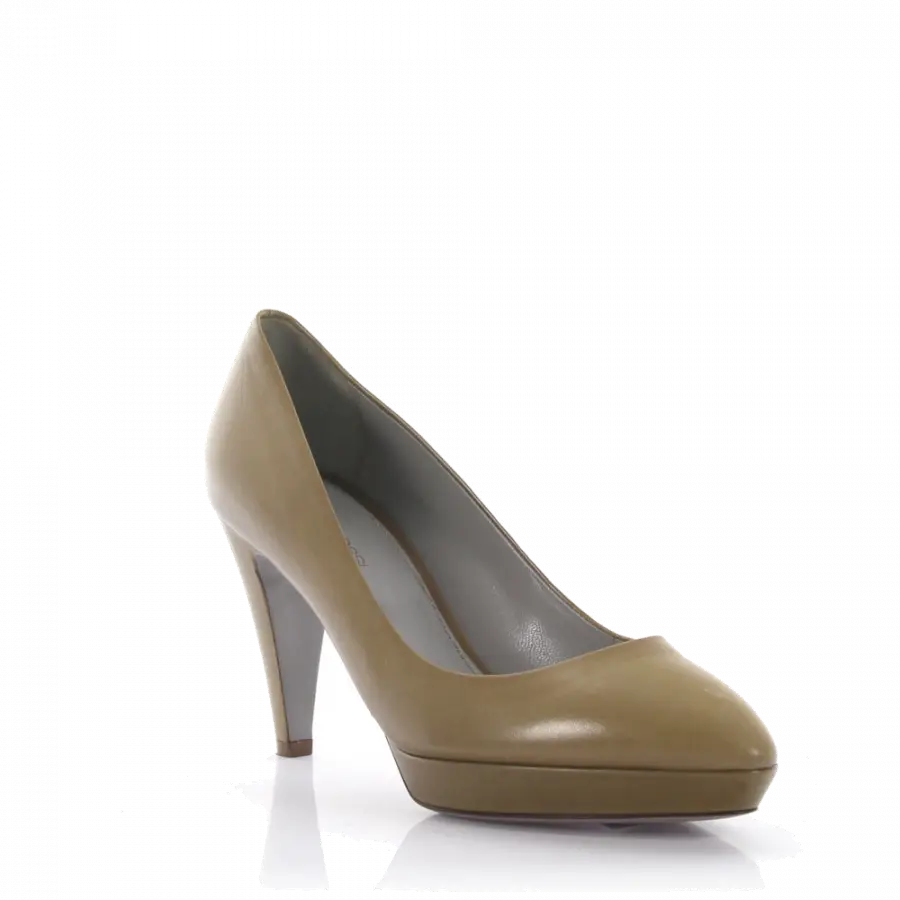 Sergio Rossi - Pumps Plateau Leder beige - grau