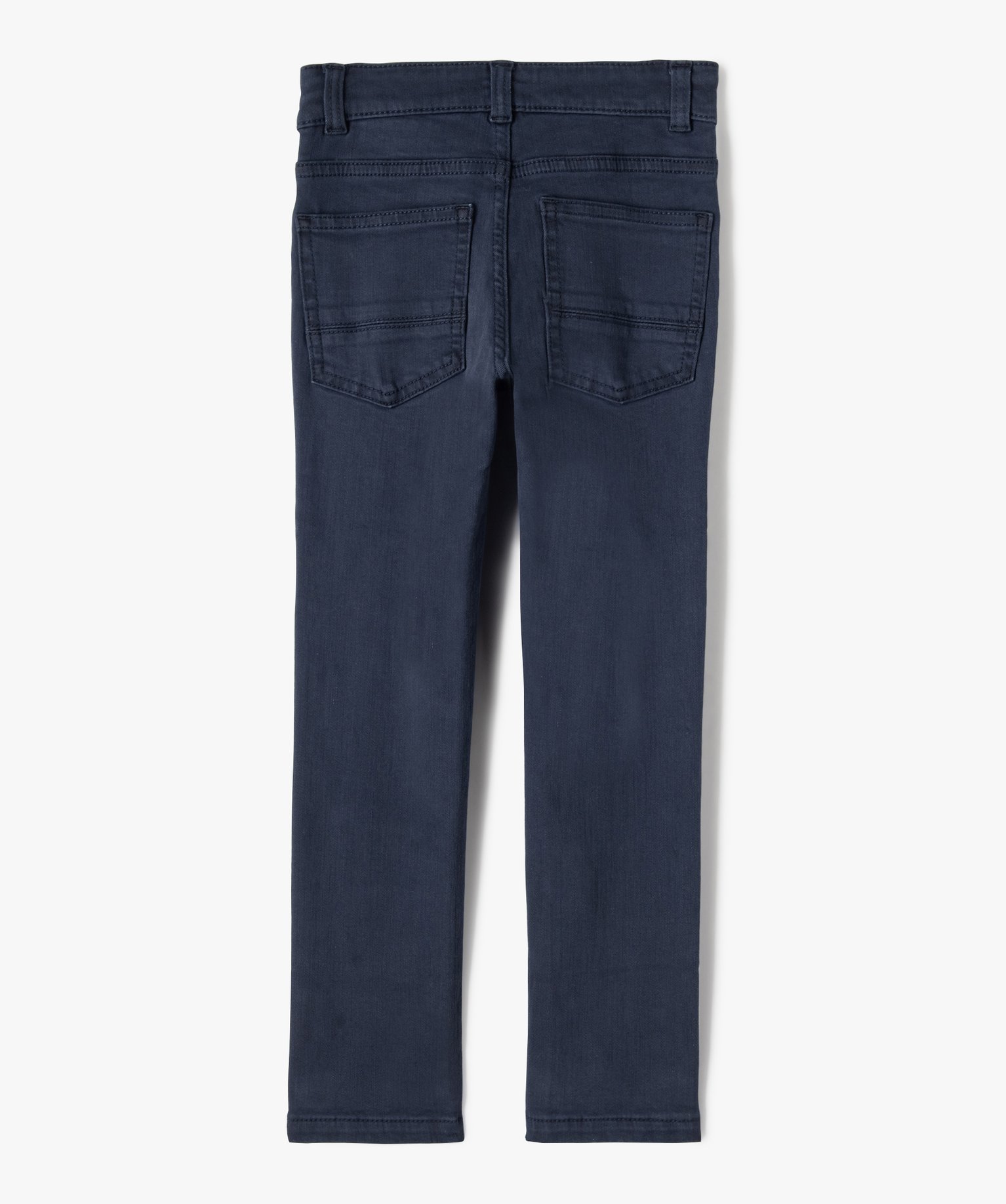 Pantalon uni extensible coupe Slim Garçon marine | GEMO