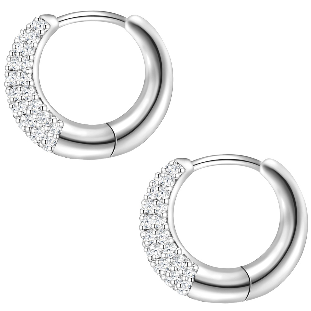 Glanzstücke München Créoles en argent Argent sterling Oxyde de zirconium (CZ) en Argent Boucles d'oreilles
