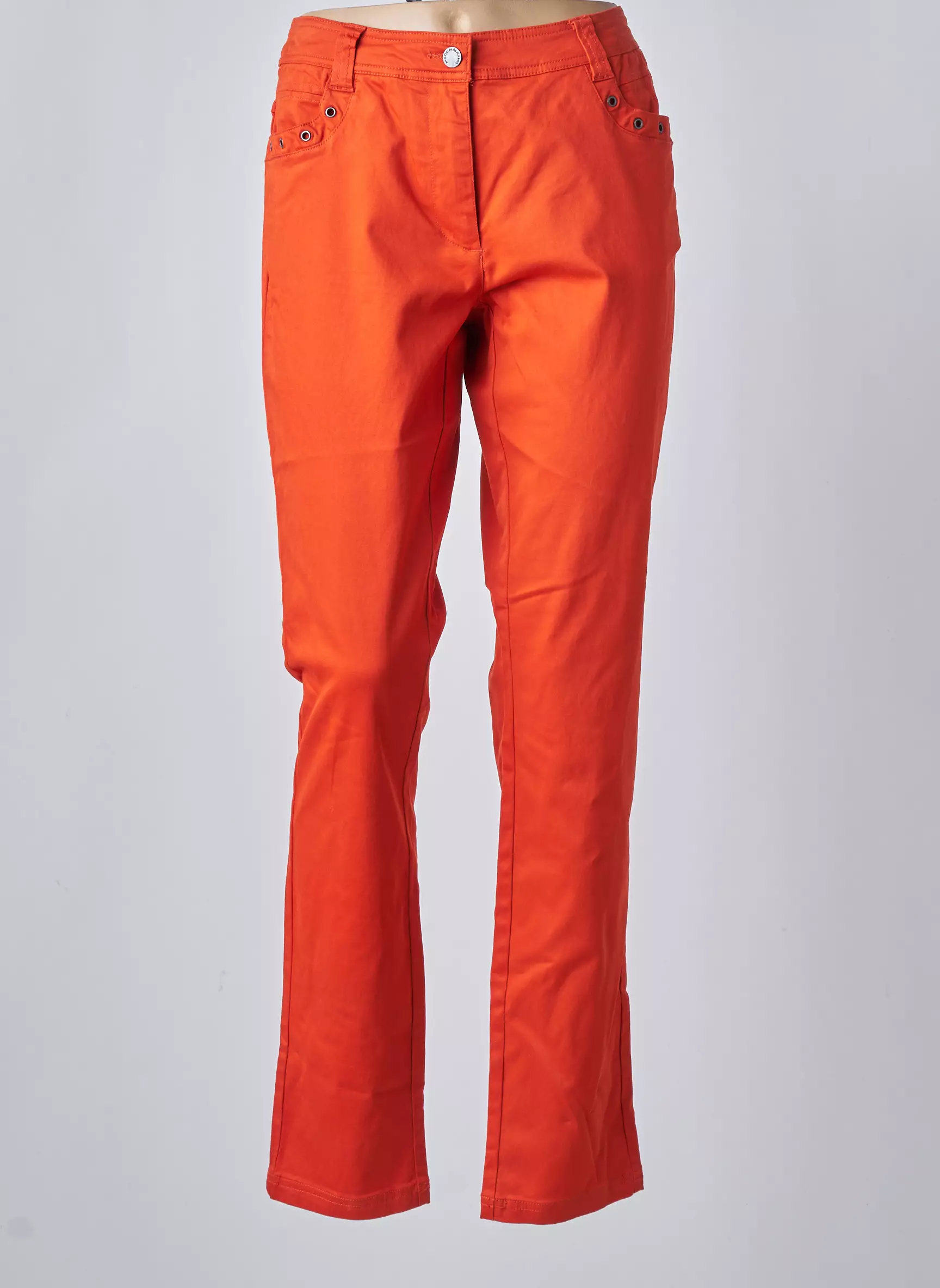 Mado Et Les Autres Pantalons Slim Femme couleur orange