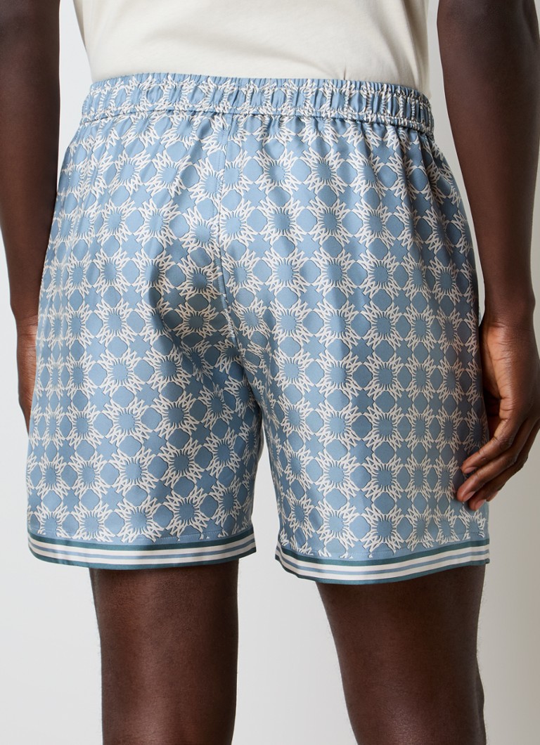 Pantaloni scurți AMIRI din mătase cu croi larg și logo imprimat