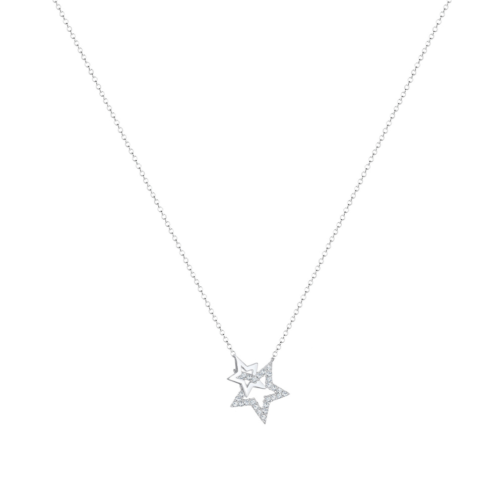 Elli Elli Collier Femme Étoiles Astro avec Cristal en Argent Sterling 925 collier