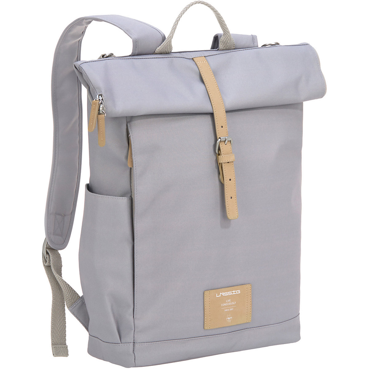 Wickelrucksack Rolltop grey, inkl. Zubehör & Wickelunterlage