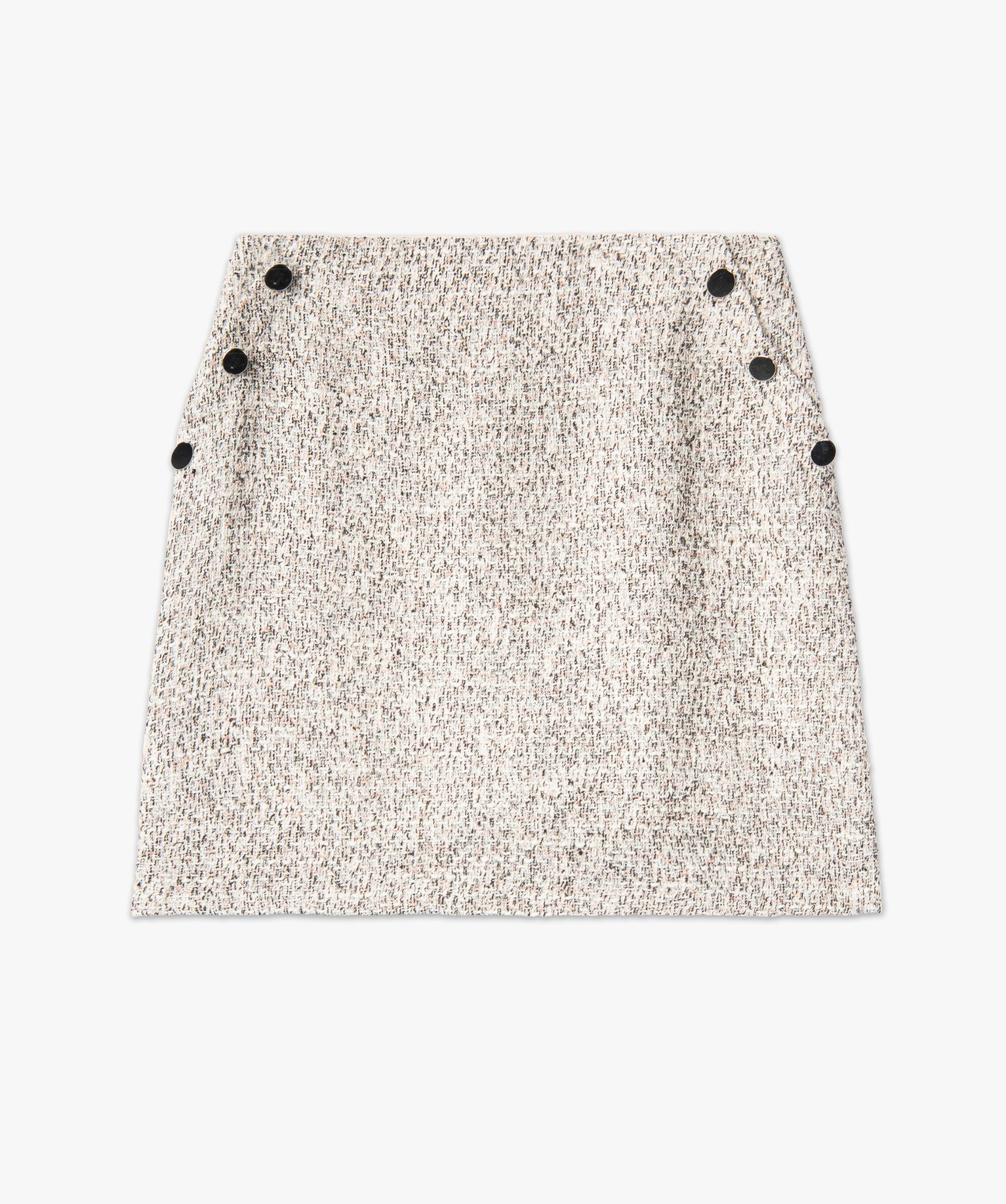 Jupe femme en maille aspect tweed avec fil pailleté ecru | GEMO