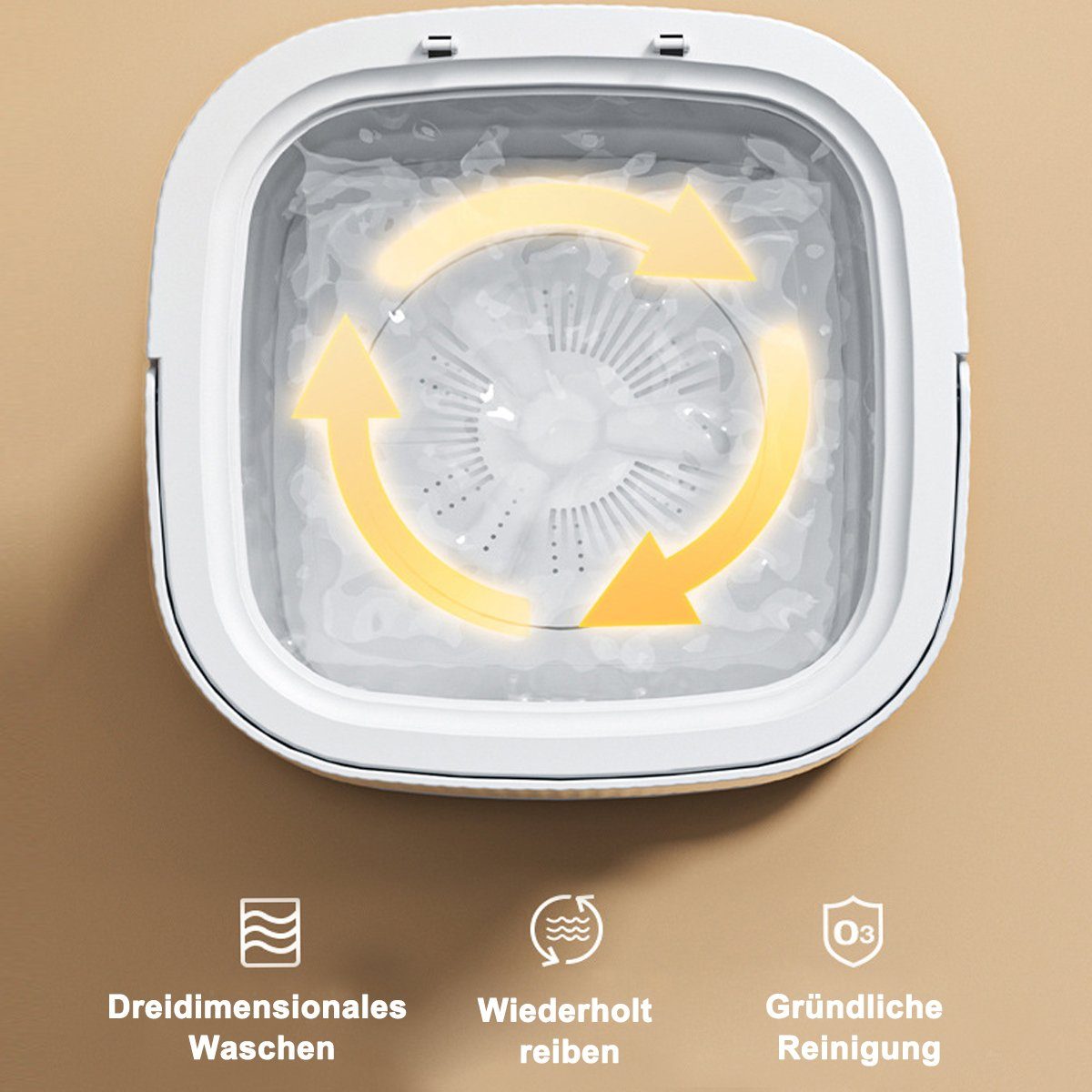 Welikera Wäscheschleuder 10L Klappwaschmaschine mit Ablaufkorb,Für Babykleidung,Unterwäsche