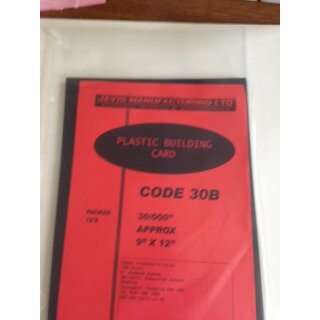 Black Plastic Building Card 0,75mm (1) 9 x12 Zoll