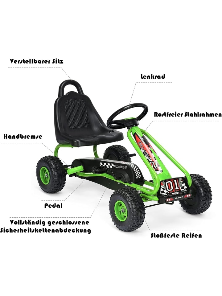 COSTWAY Gokart von 3-6 Jahren in Grün günstig kaufen 90 cm