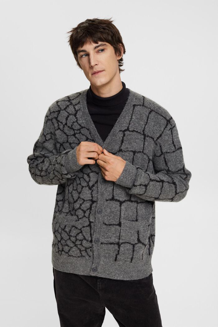 Strickcardigan mit Brushed-Effekt und Muster