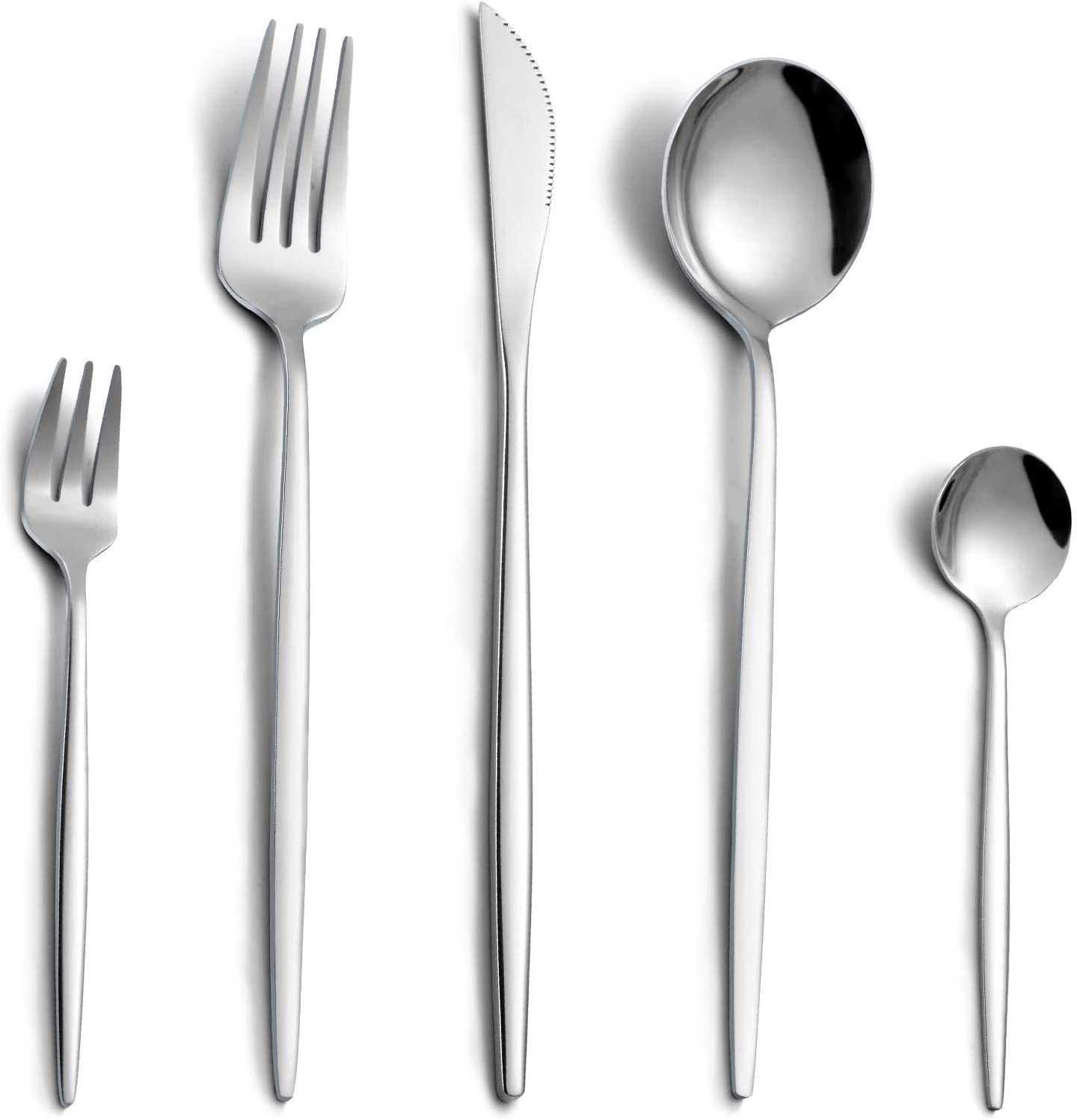 KingLux Besteck-Set 60Teiliges Essbesteck Tafelbesteck Set glänzend Spülmaschinenfest