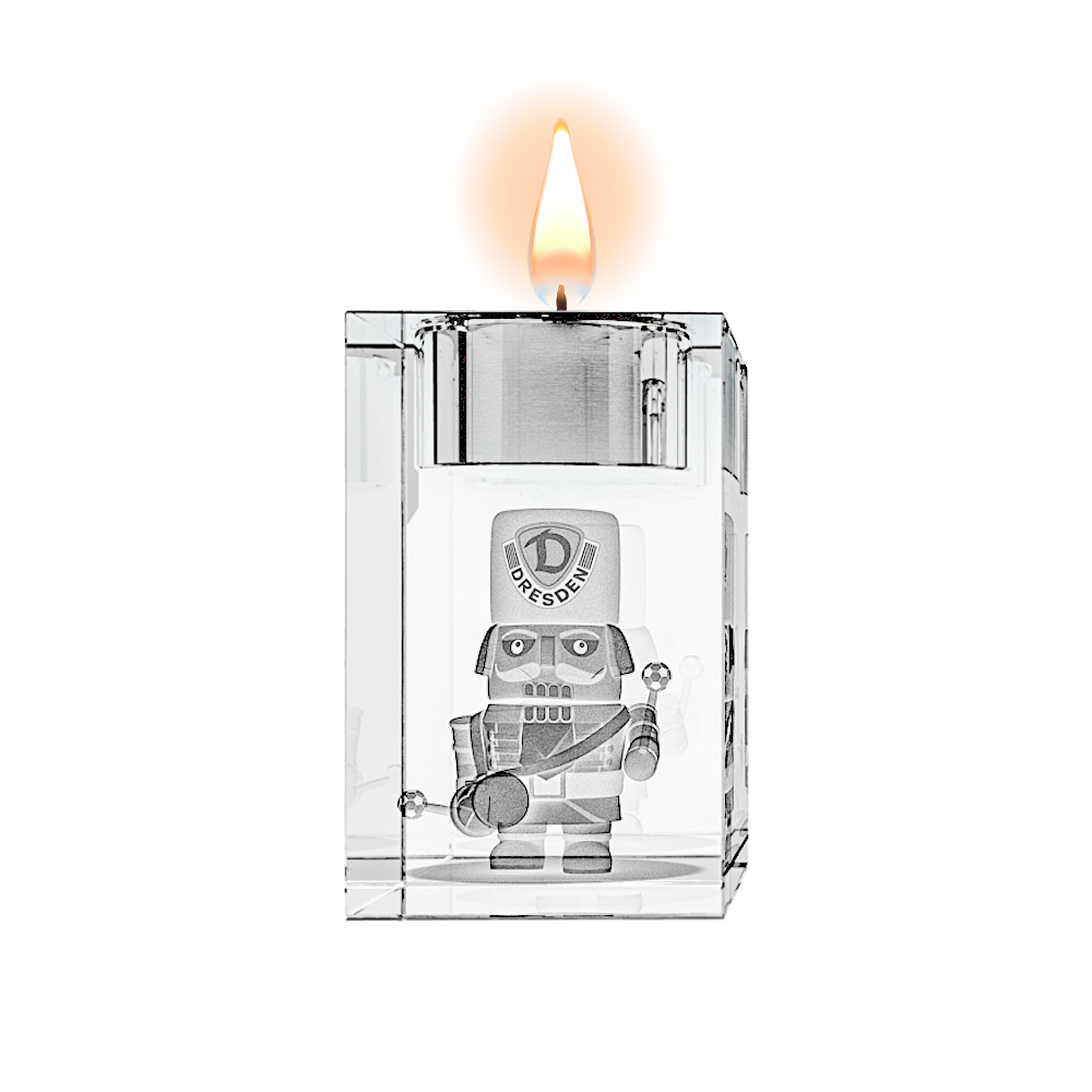 Glas Teelichthalter Dynamo-Nussknacker