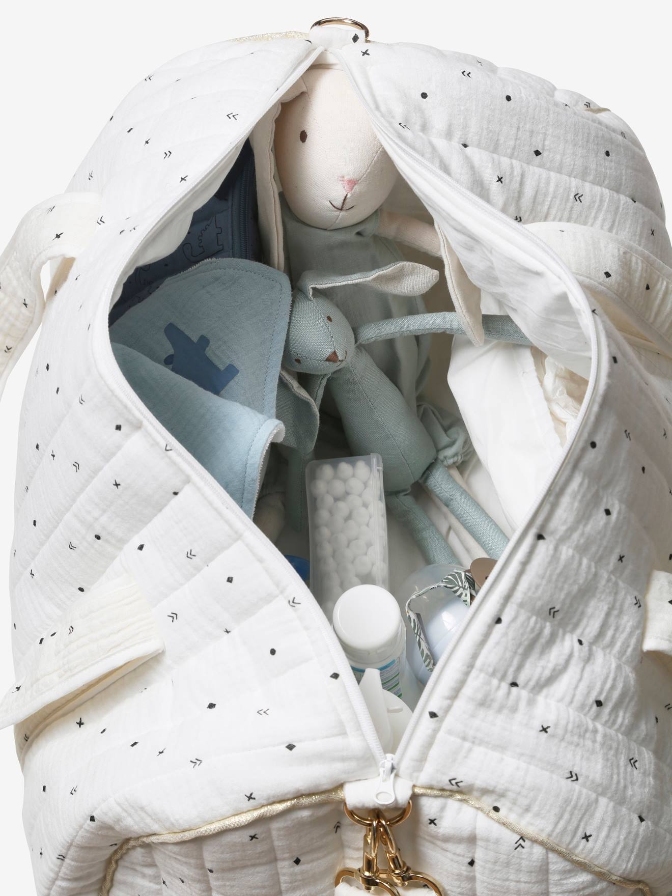 Vertbaudet Wickeltasche BABY ROLL aus Musselin, personalisierbar - zartrosa