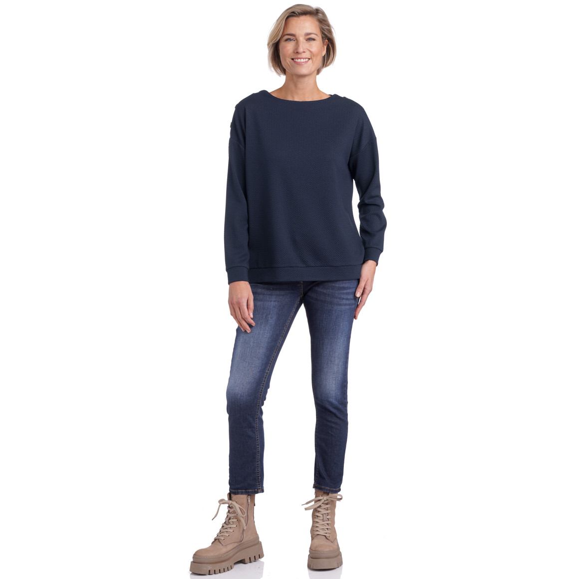 Damen Sweatshirt mit Strukturmuster