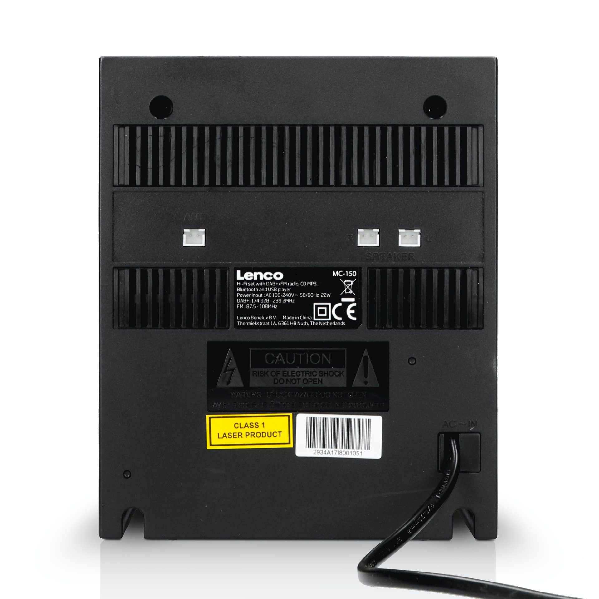 Lenco MC-150 Micro Stereoanlage mit DAB+, FM, CD, BT, USB Microanlage (Digitalradio (DAB), 10 W)