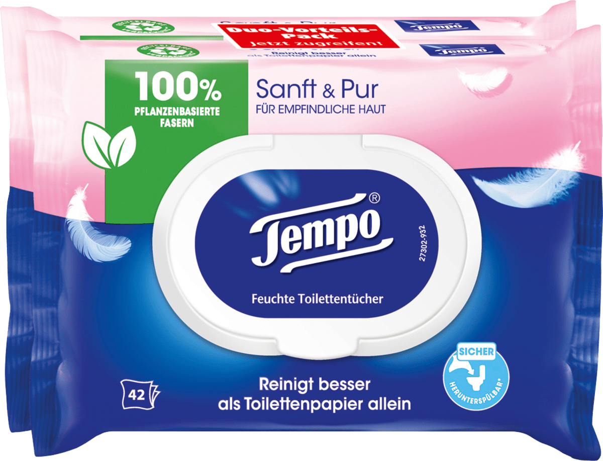 Feuchtes Toilettenpapier sanft & pur (2x42 St), 84 St